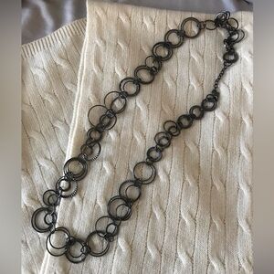 Black Circle Link Necklace
